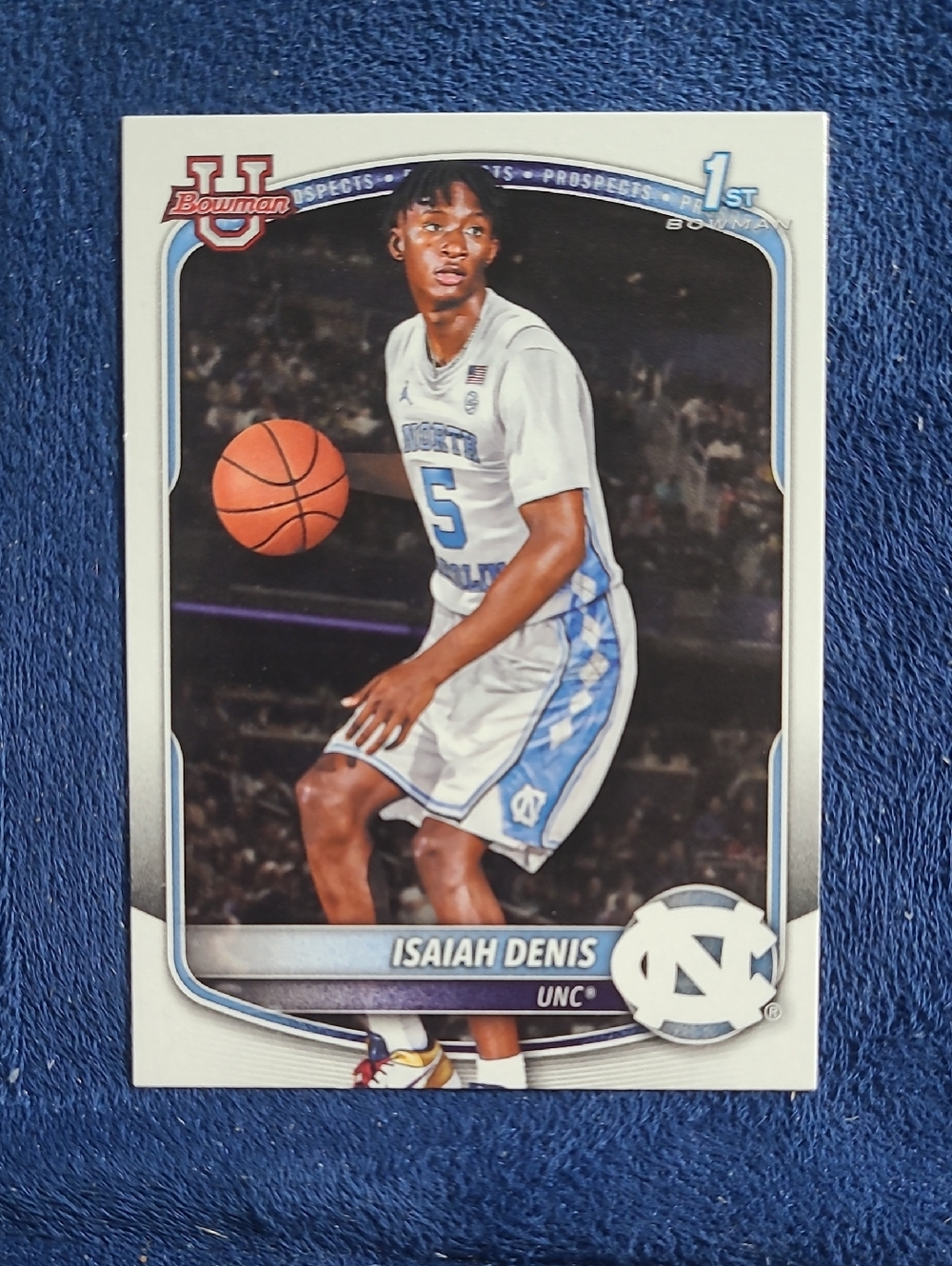 U Isaiah Denis UNC Basketball Trading Card - 2025 Bowman